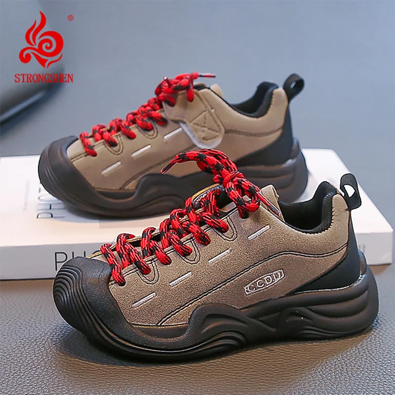 

Children Sports Shoes Outdoor Learn Walk Baotou Boys Girls Soft Soles Casual Shoes Non Slip Lace-up Sneakers Hiking Travel Shoes