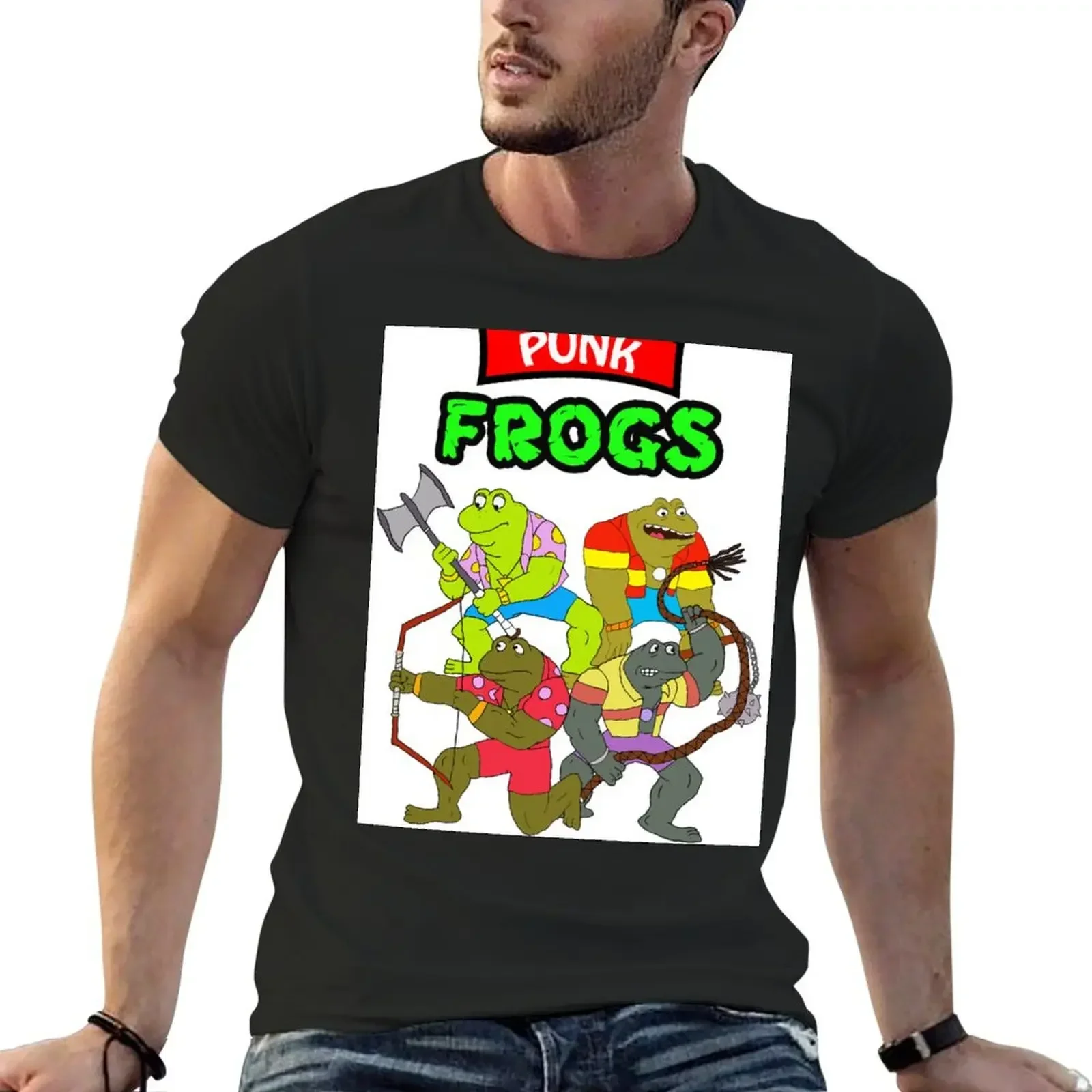 

The punk frogs T-Shirt boys whites oversized graphic tee graphic t shirt vintage tops men clothing