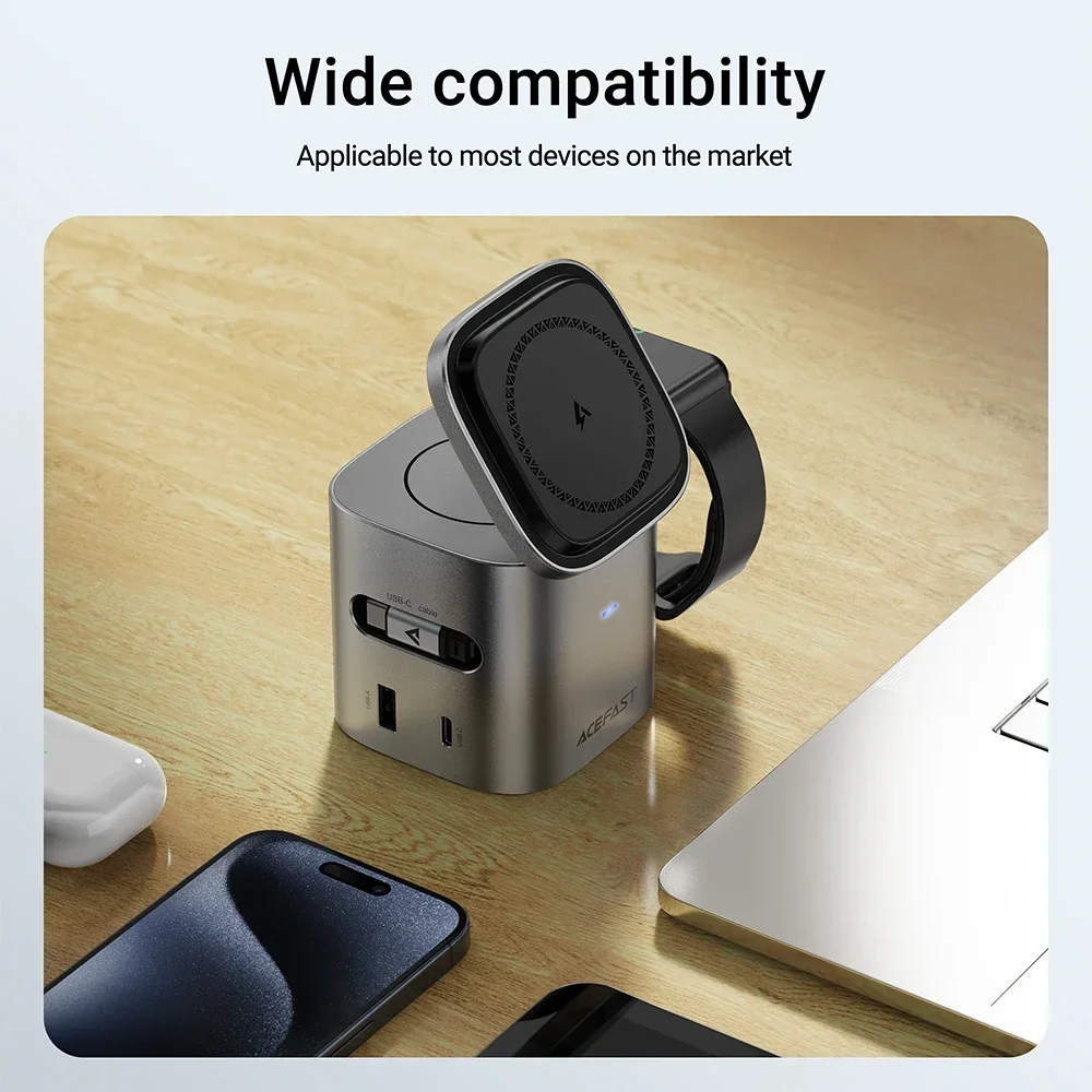 6-In-1 Fast Magnetic Wireless Charger Dock Charging Station For iPhones Samsung Smart Watch Earbuds Simultaneous Charging