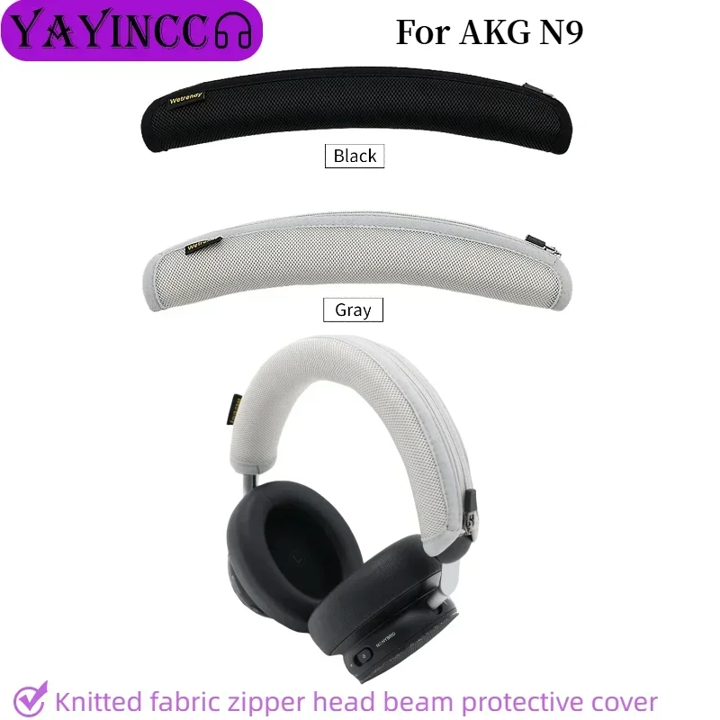 

YAYINCC Advanced feeling Headphone Head Beam Cover for AKG N9 Earphone Zipper knitted fabric headband protective cover