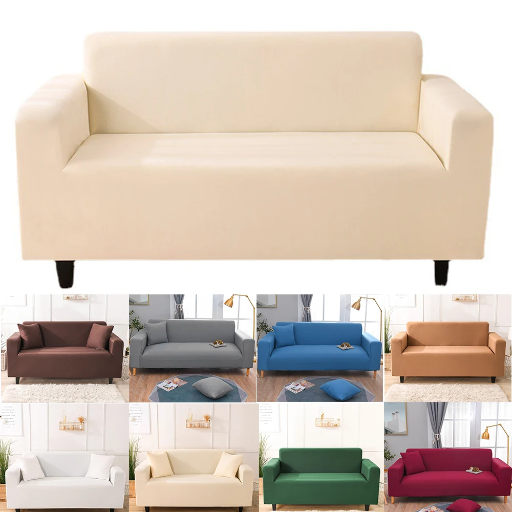 

1 Pc Solid Color Sofa Cover for Living Room Elastic Sofa Cover Corner Couch Cover Armchair Protector 1/2/3/4 Seater/slip covers