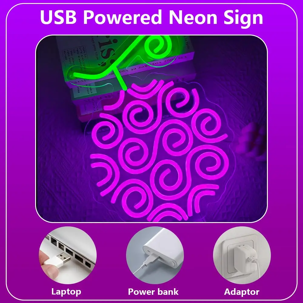 Purple Devil Fruit LED Sign One Piece Anime Neon Light USB Wall Art Decor for Home Party Game Room Bedroom Bar Man Cave Gift