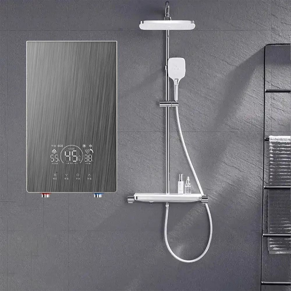 

Новое поступление 8500 Вт мгновенный электрический водонагреватель для дома, ванной комнаты, гейзер безрезервуарный для душа для автофургона, уличного отеля, автомобиля, светодиодный