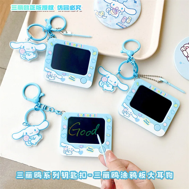 Genuine Sanrio Hello Kitty Kuromi Melody Pachacoo Cinnamoroll Hangyodon Gudetama Writ Boar Graffiti Toy Keychain Birthday Gift