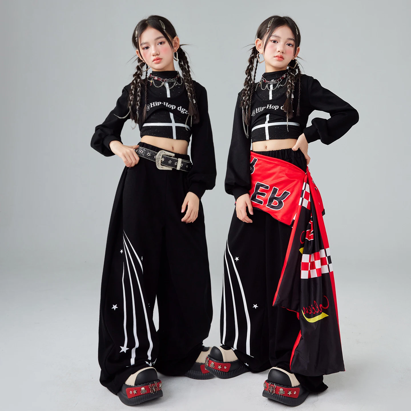 Costumes de danse Hip Hop à la mode, vêtements de danse pour salle de bal pour enfants, vêtements de rue, Costumes de danse Jazz de groupe, tenues de scène XS10719