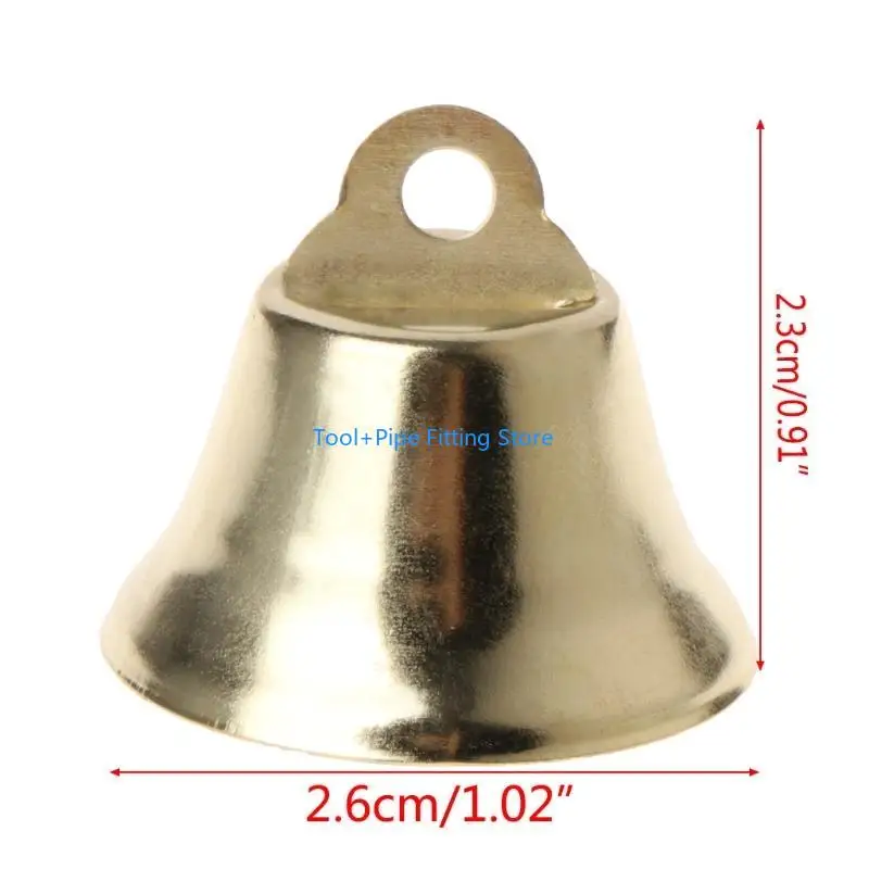 F92B 10 Pieces Metal Bells Golden Ringing for Bird Educational DIY Crafts Pendant Holiday Christmas Decoration