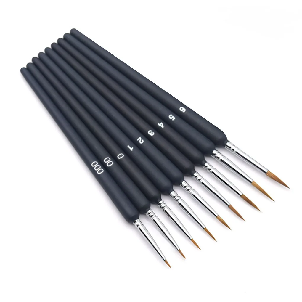 

9 Pcs/set Paint Brush Set Nail Art Oil Painting Pottery Drawing Liner Beginner Artist Brush Kit