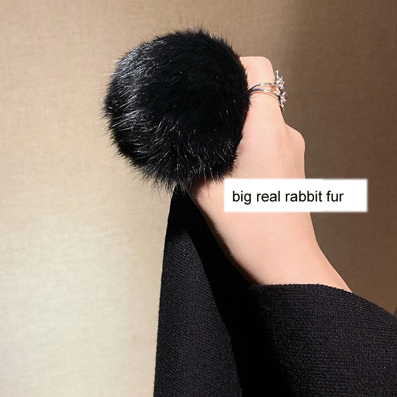 Mode irrégulière boules de fourrure de lapin couvrant fil tricot Cape manteau manches chauve-souris Cardigan Poncho femmes automne hiver Cape