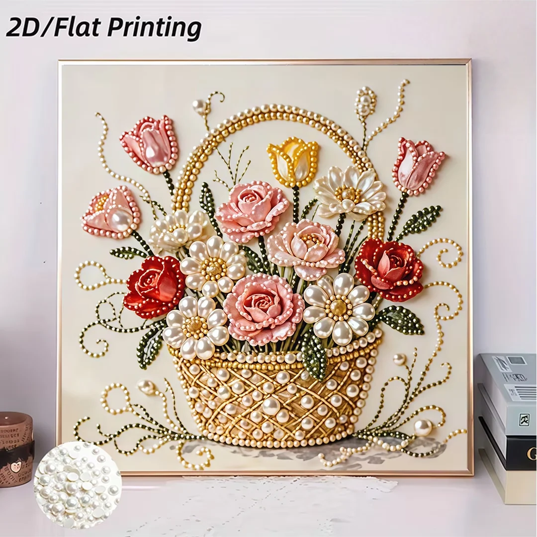 1 set, new DIY pearl painting, flower, pattern, diamond painting kit frameless