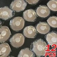12 Uds. Cubierta de silicona para pezones para mujer, pegatinas autoadhesivas invisibles para el pecho y el pecho, almohadillas de elevación para mujer, parche reutilizable para sujetador íntimo