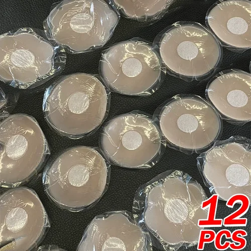 Imagen 1 del producto 12 Uds. Cubierta de silicona para pezones para mujer, pegatinas autoadhesivas invisibles para el pecho y el pecho, almohadillas de elevación para mujer, parche reutilizable para sujetador íntimo