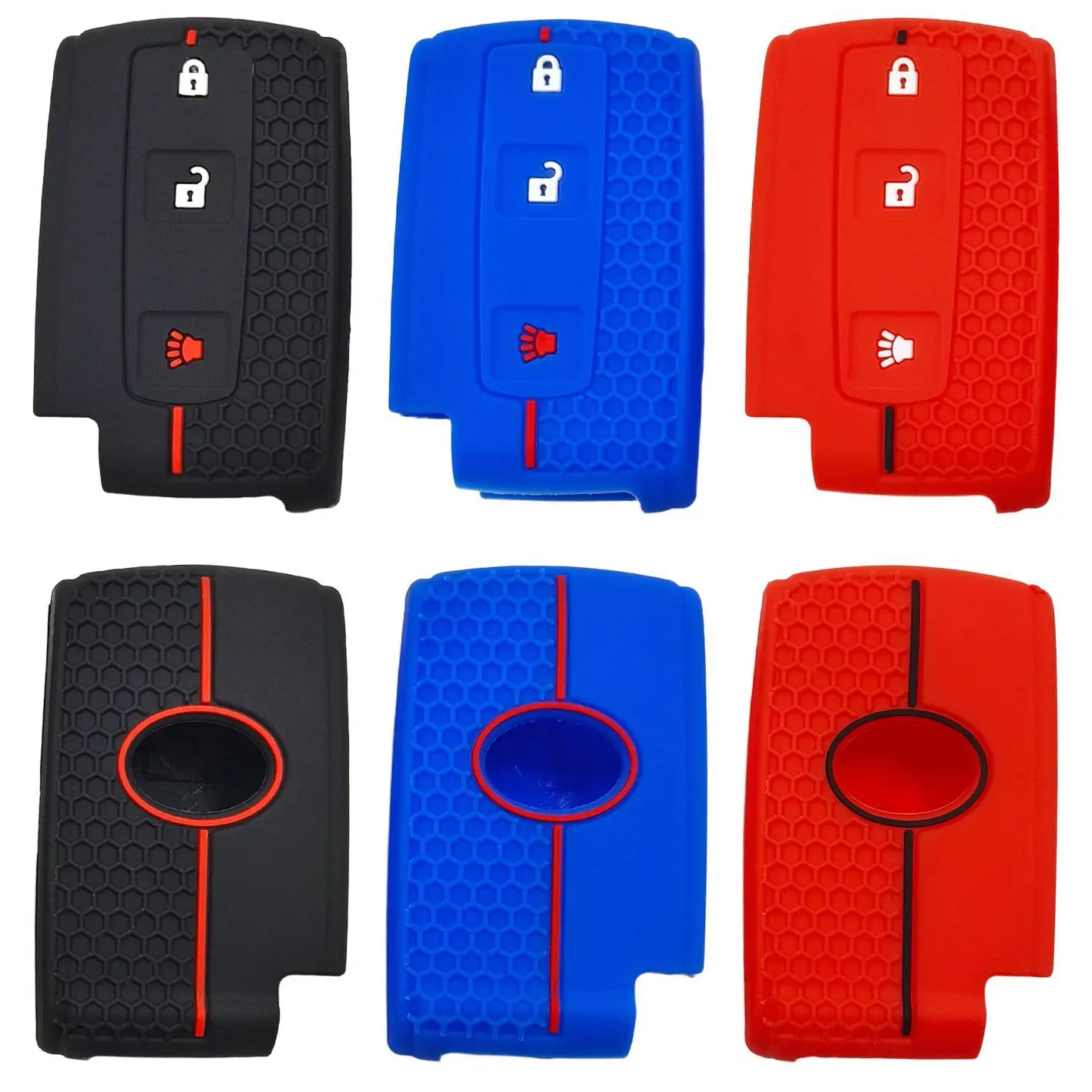 For Toyota Prius smart 3-button honeycomb pattern silicone key cover car key bag half pack