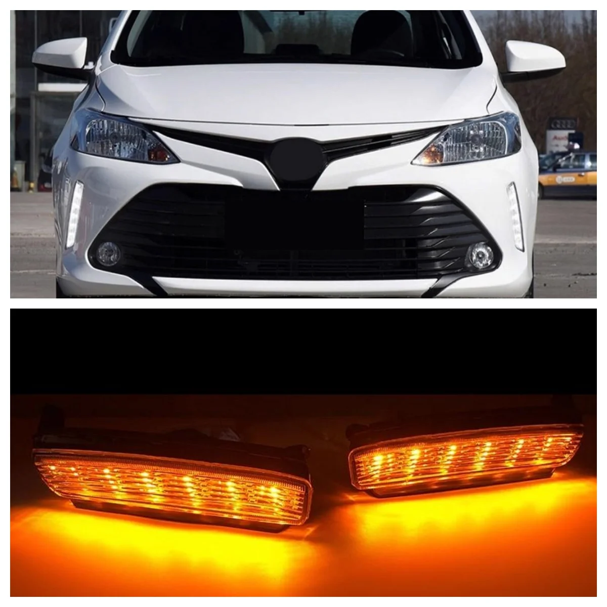 

LED Daytime Running Light for Toyota Vios 17-19 Modified Front lamp with with dynamic turn signal car accessories