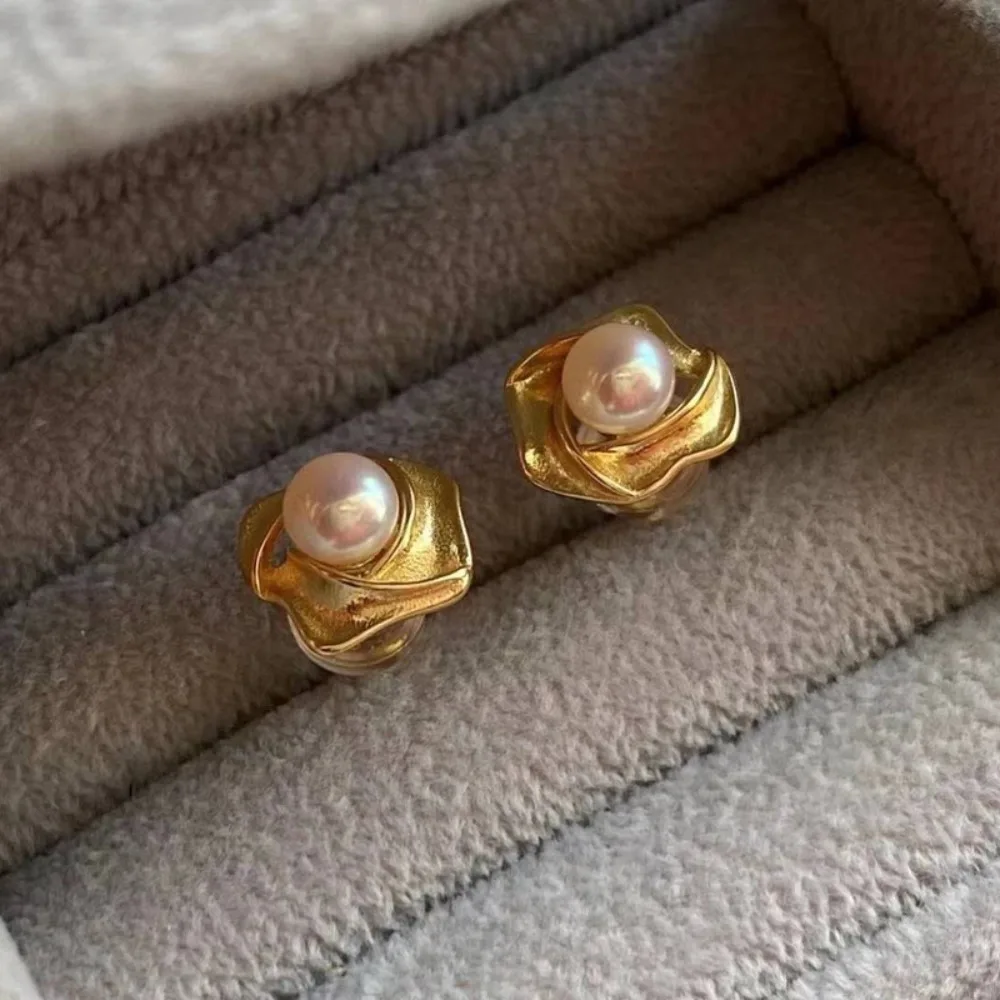 

10 шт., аксессуары для жемчуга «сделай сам», серьги-гвоздики из серебра 925 пробы, пустой держатель, модный золотой держатель для сережек для женщин, с круглым 7-8 мм