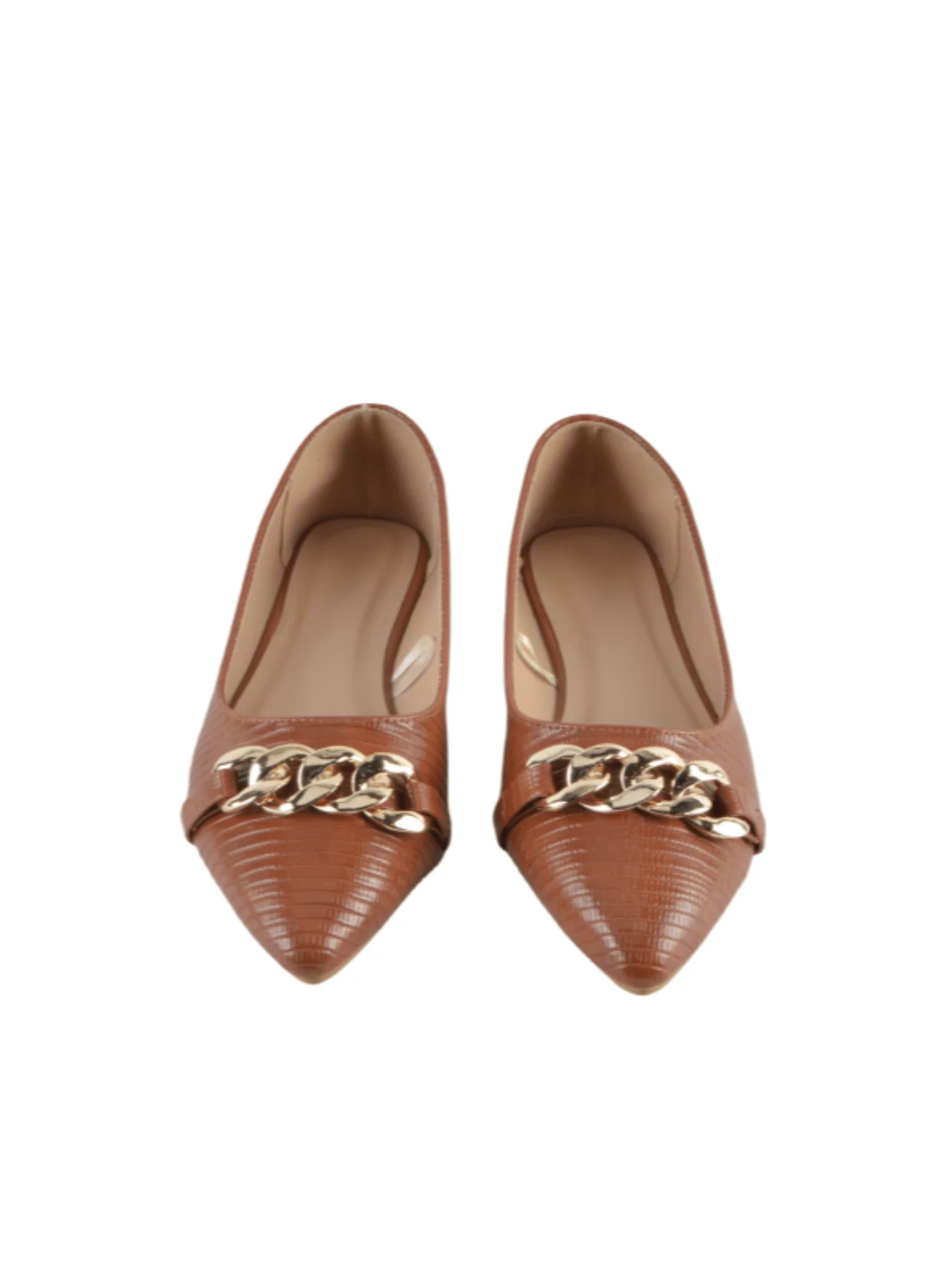 Fashinable Chain Decoration Women Pointy Slip-on flat office casual outside shoes