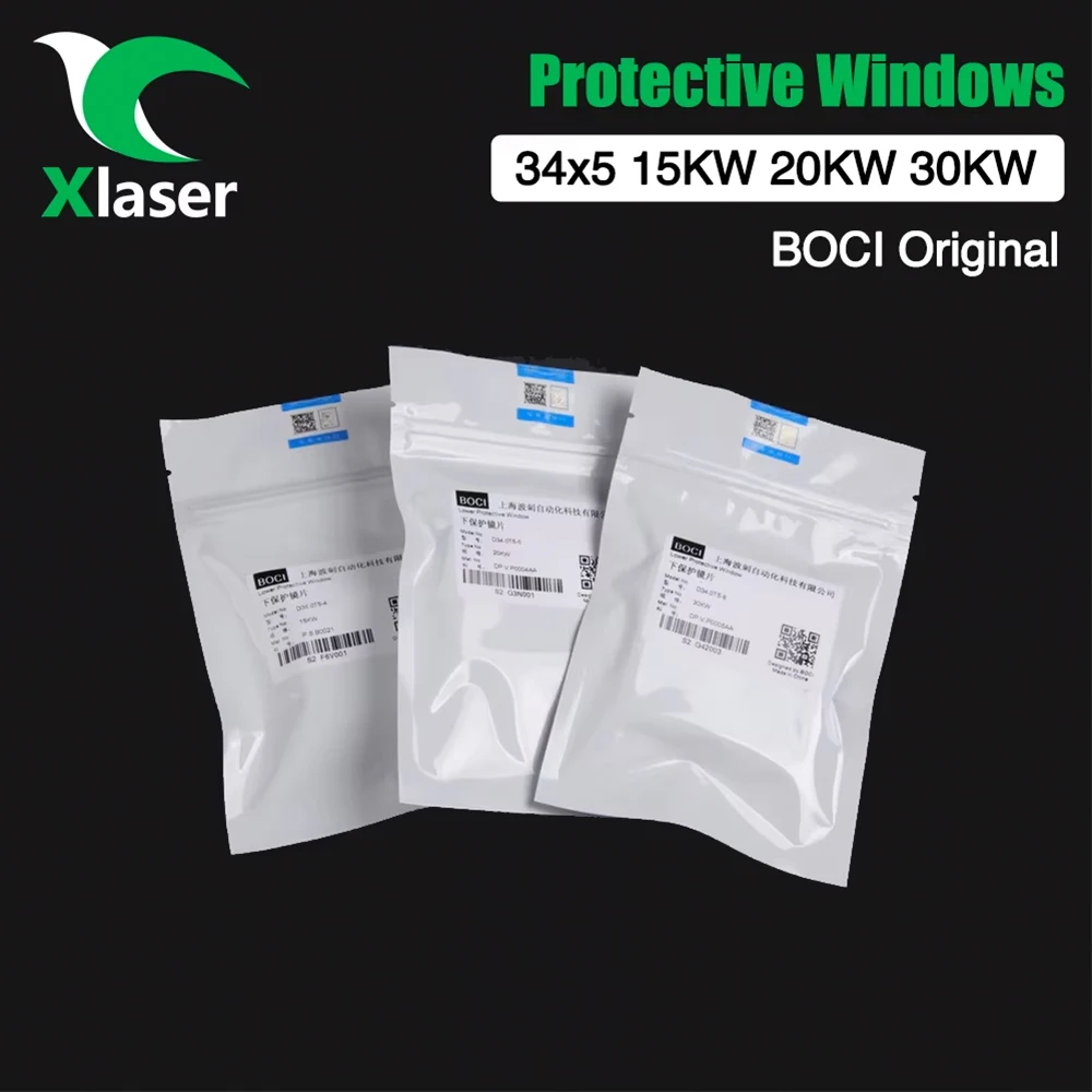 XLaser BOCI Oryginalne Ochronne Szyby Ochronne Lusta 34x5mm 15KW 20KW 30KW Soczewki Do Głowicy Tnącej Laserowej BOCI TR HAN'S