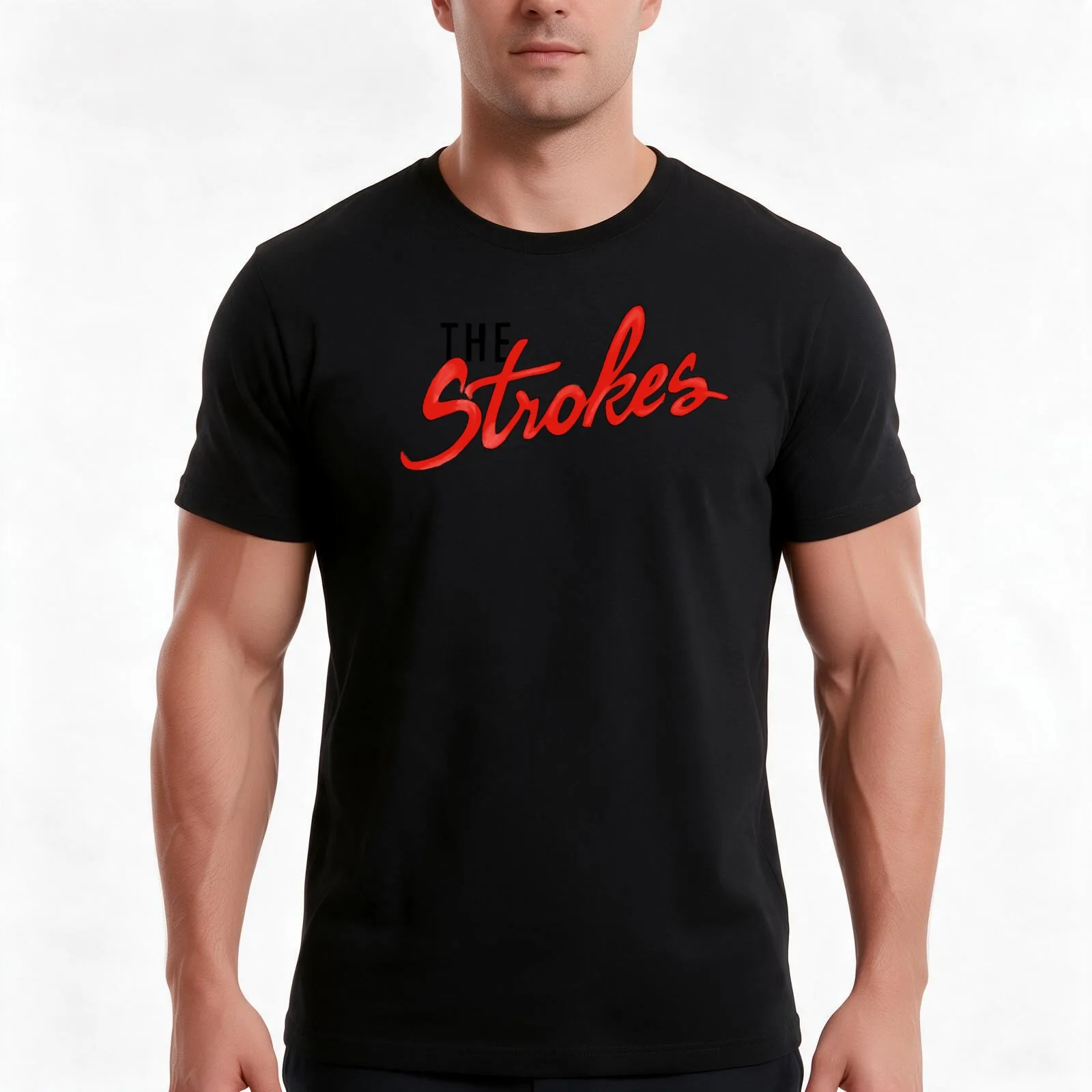 Stoked for Strokes T-Shirt, Summer Casual Cotton Tee, Oversized Streetwear Tops, Vintage Graphic Print, Loose Fit Short Sleeve