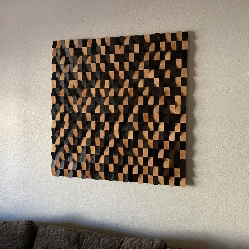 Creative wood carving hanging painting, simple modern decorative painting, living room entrance homestay style three-dimensional