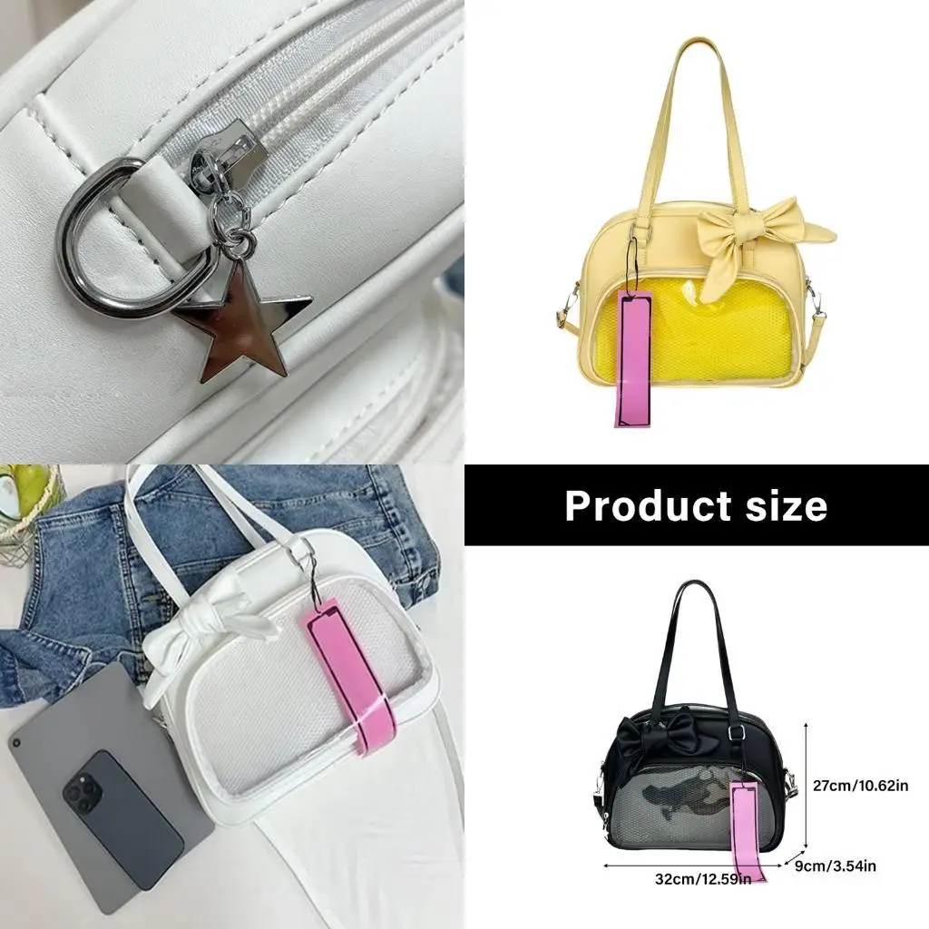 

D46D PU Кожаная сумка с поперечным кусочком японские стили iTabag Clear Sagcing Sag