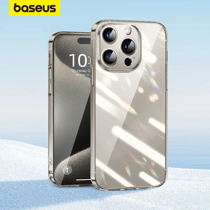 Baseus Clear Case for iPhone 15 Pro Max Plus Case Soft TPU Full Lens Shockproof Transparent Phone Procetor for iPhone 15 Cover