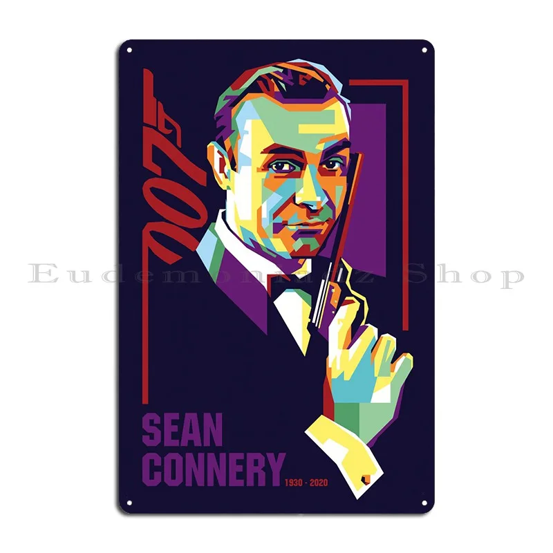 Sean Connery As Bond Metal Sign Club Club Pub Printed Retro Tin Sign Poster