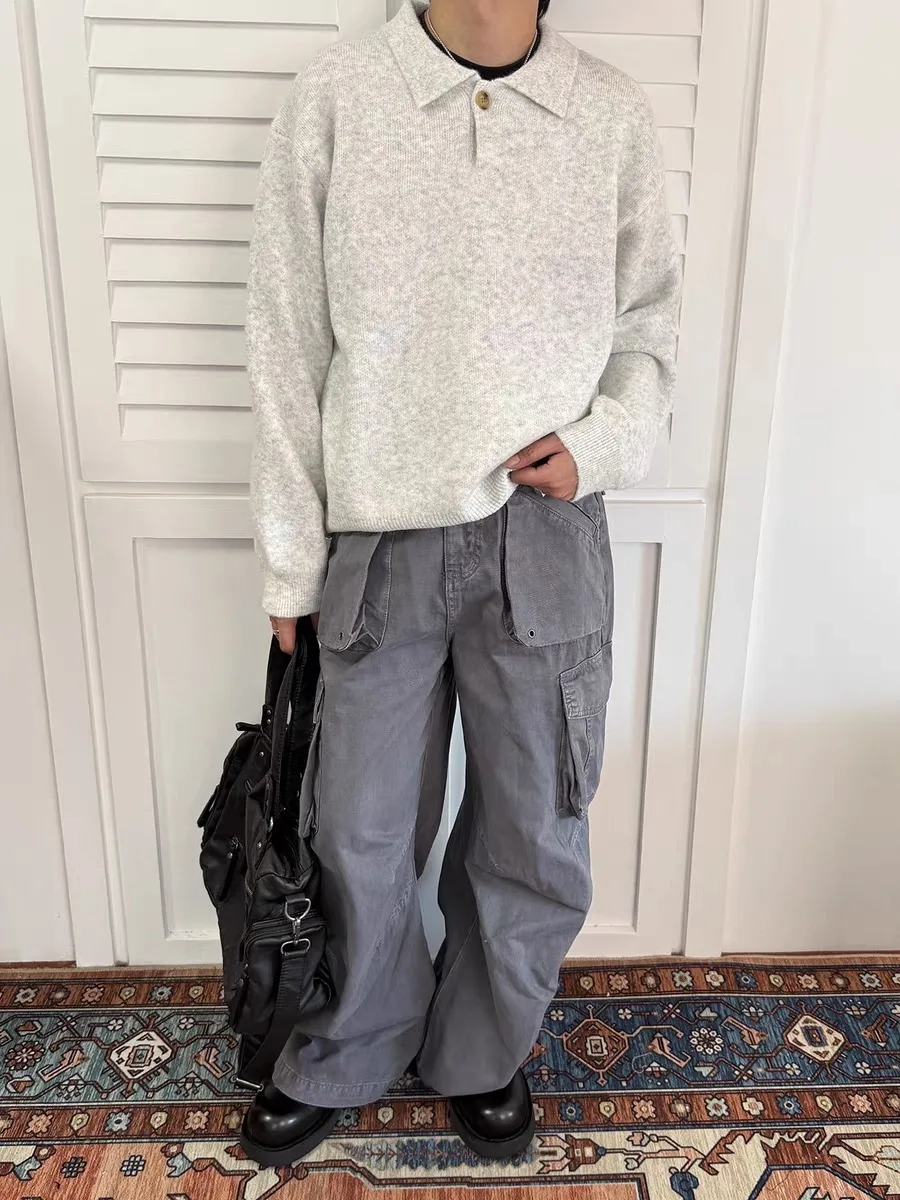 

American Retro Briti Sle Commuter Ne Sweater Men Winter Arctic Velvet Casual Versatile Long Base Knitwear