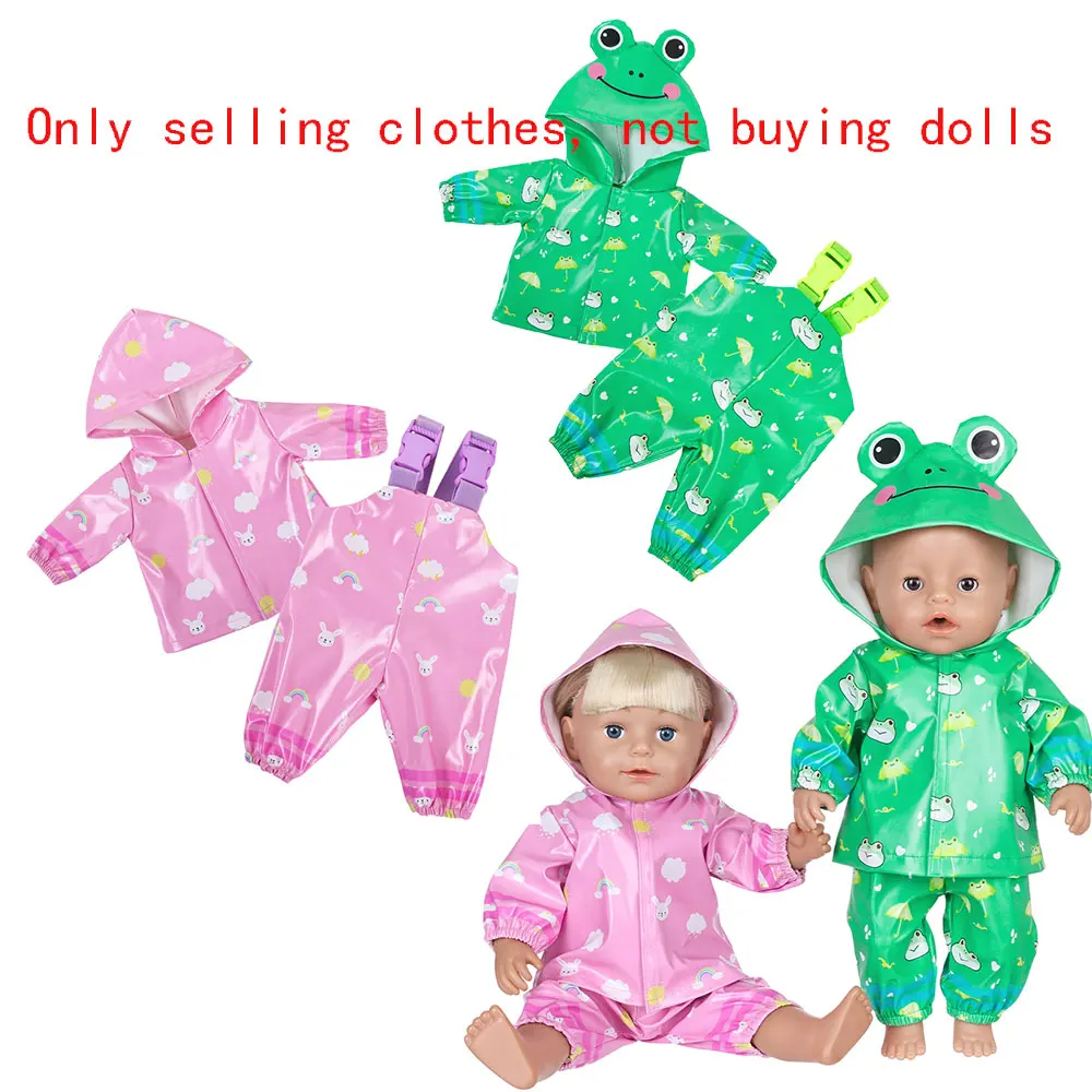 2026 NewSummer raincoat two-piece set of doll clothes For 43cm Baby Doll 17 Inch Reborn Baby Doll Clothes