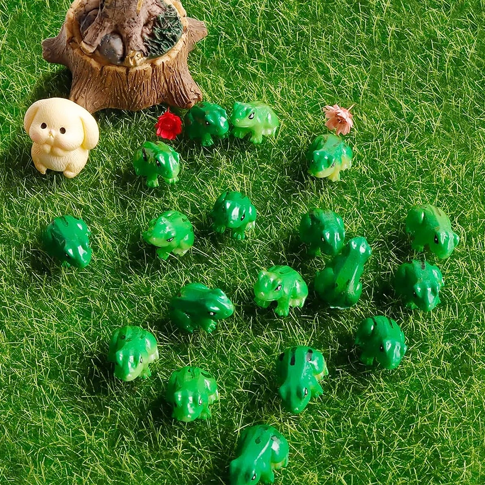 5/10Pcs Adorable Mini Resin Frogs Miniatures Figurines, Animals Fairy Garden Home Ornament, Micro Landscape DIY Accessories