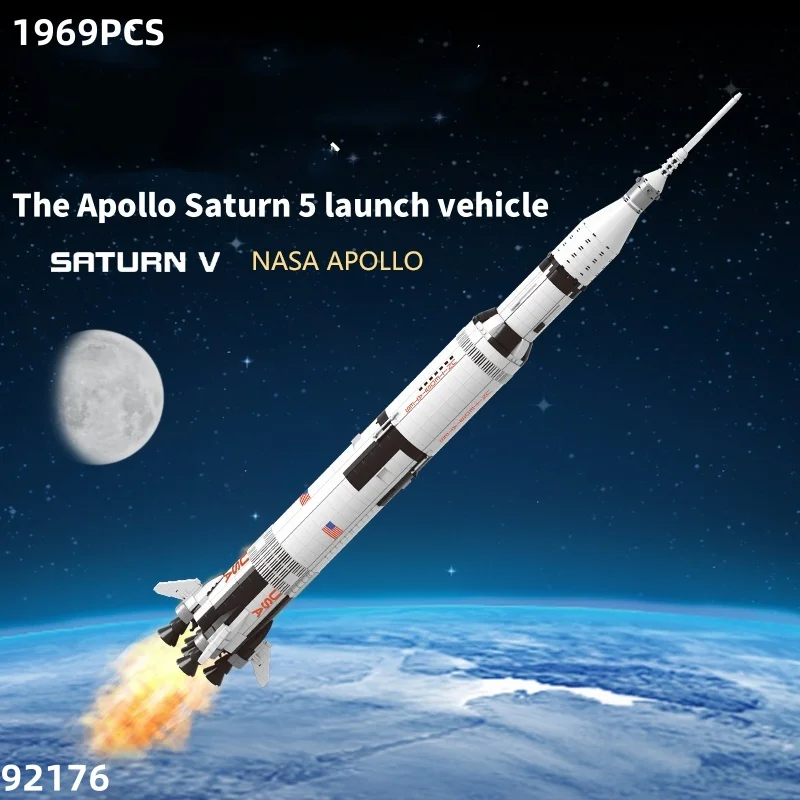 2024 New 1969PCS USA NASAS Exploring Apollos Saturn V Space Launch Rocket Model Building Blocks Bricks Children Kid Toys Gifts