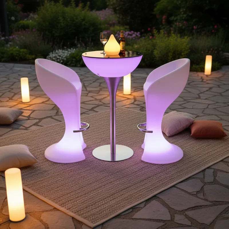 Bar Lounge Furniture Nightclub Illuminated Waterproof Led Bar Table Led Furniture High Top Cocktail Tables for Bar