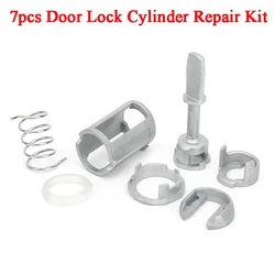 Silver Door Lock Cylinder Barrel Repair Kit Left & Right 1U0837167E Fit For VW Polo / Golf 1997-2009 2008 2007 2006 2005 2004