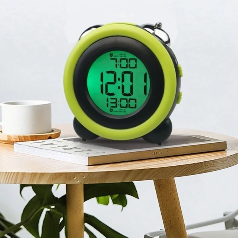 

Blue Backlight Dual Alarm Clock Time Date Display Adjustable Digital Clock Super Loud Noctilucent Smart Alarm Clock Home Use
