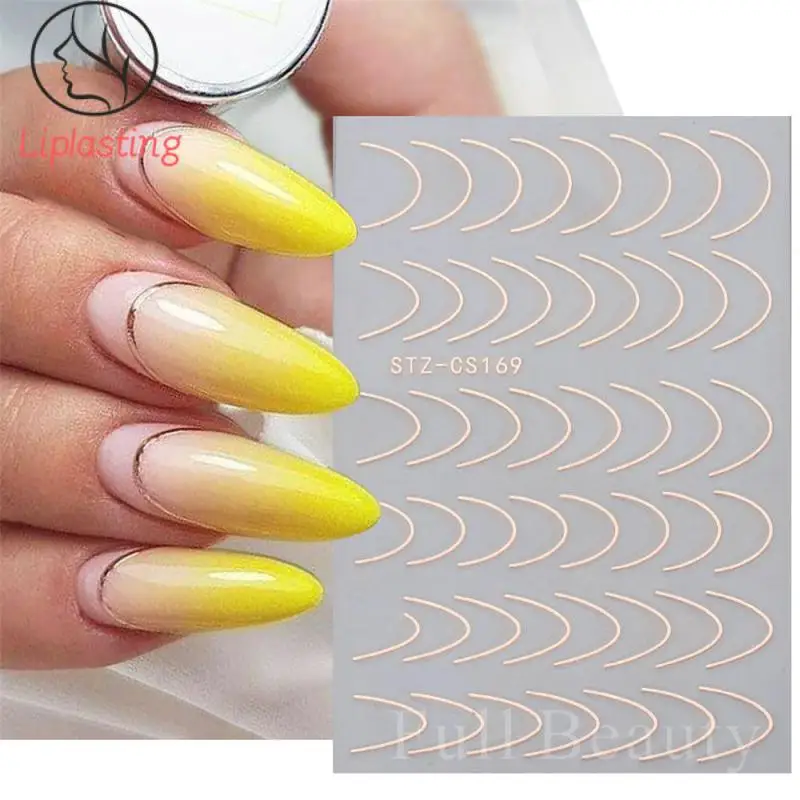 French Nail Stickers French Romance Convenient And Time-saving Create A Charming Manicure 3d Design Lasting Line Nail Stickers