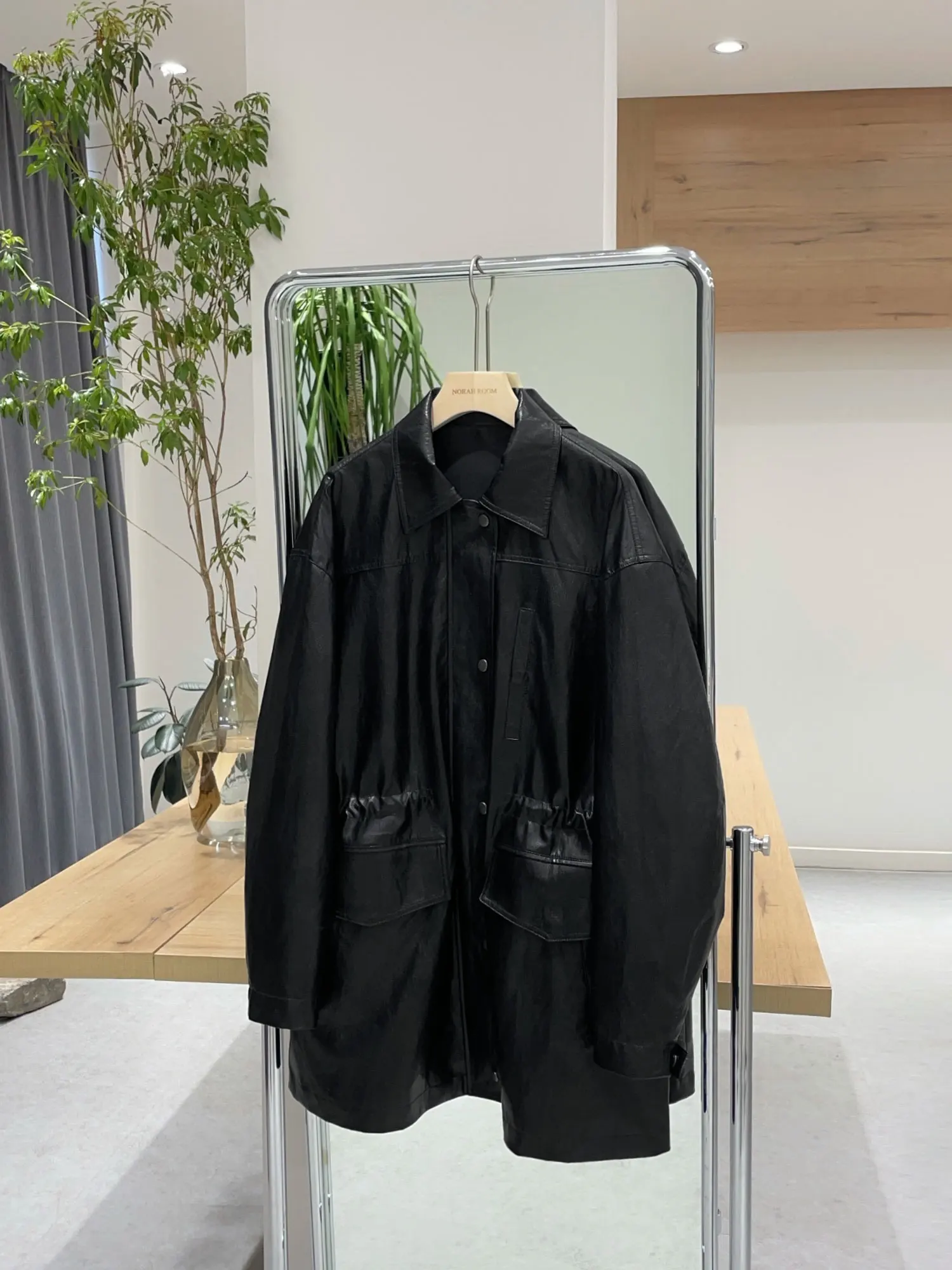 

Nuo Xiaola Genuine 2025 Autumn New Brand FP Home Retro Dstring PU Sle Coat Jaet Women's Leather Coat