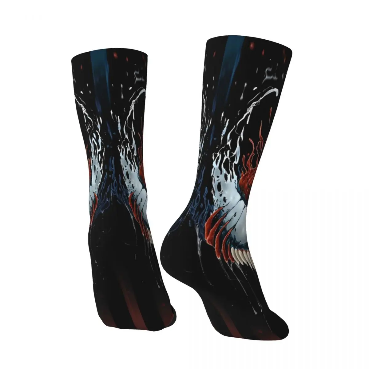 Calcetines de hombre Venom medias de superhéroe otoño Retro calcetines suaves cálidos patrón escalada calcetines antideslizantes