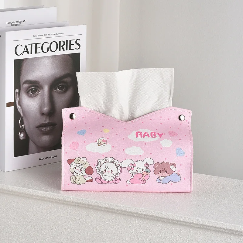 Cute Mikko Printed Tissue Box Napkin Holder Desktop Car Paper Towel Container Kawaii Home Living Room Decoration Gift - view 3