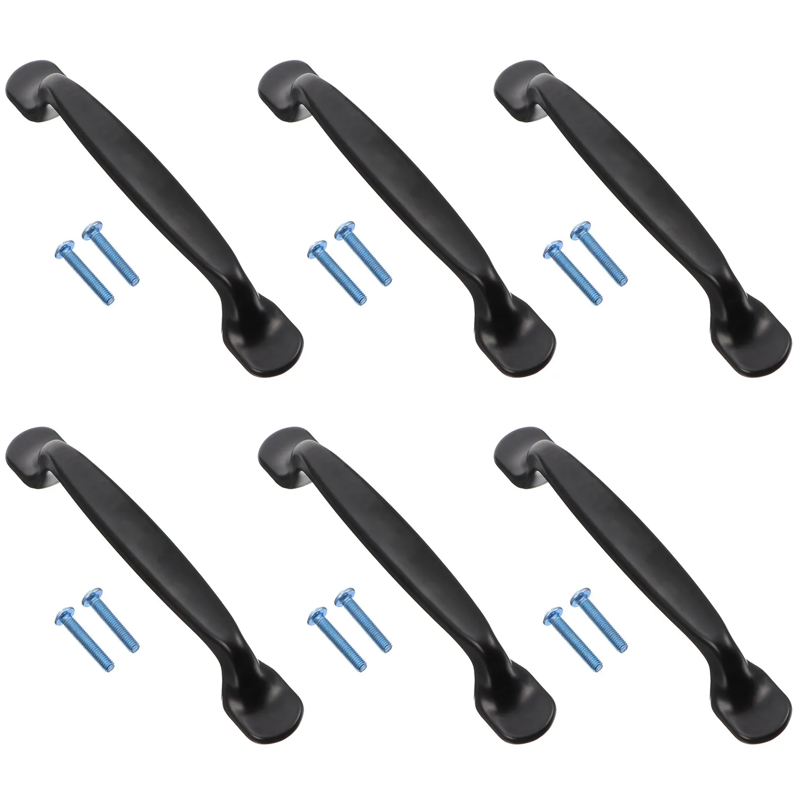 6Pcs Rustproof Alloy Cabinet Pull Handles Matte Black Drawer Pulls for Dresser Cupboard Wardrobe Furniture Stylish Decor