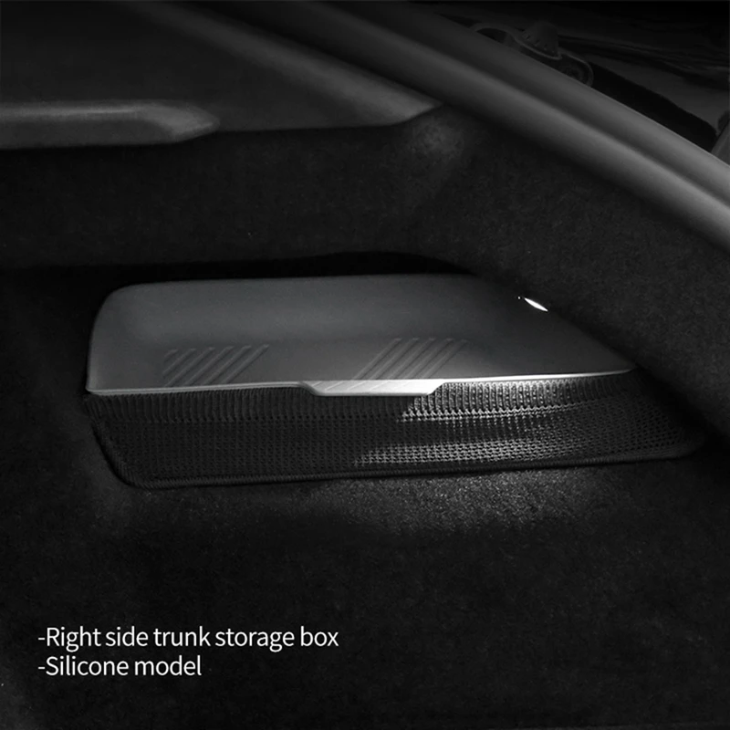 For Tesla Model S 2022-2023 Trunk Right Storage Box Silicone Trunk Side Storage Partition Stowing Tidying Grey Replacement Parts