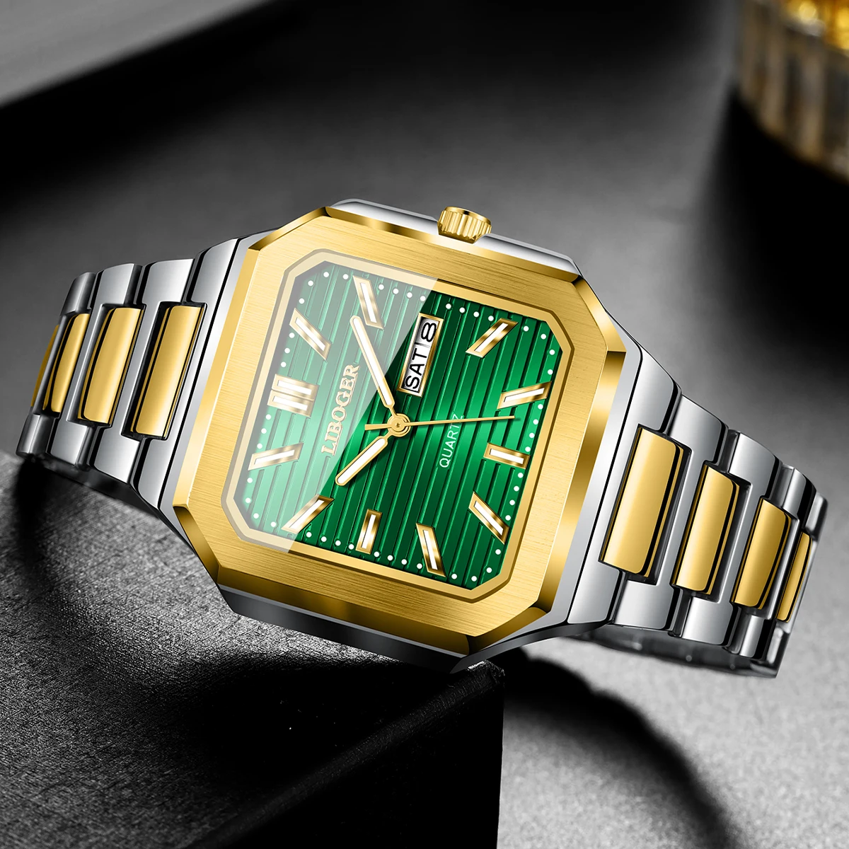 ساعات رجالية فاخرة مربعة الشكل - مراجعة Luxury Watch Organizer For Men وسعره