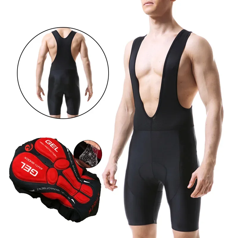 X-Tiger Komplett Schwarze Coolmax 5D Gepolsterte Radlerhose Superelastische Stoßfeste MTB Fahrradhose Rennradhose
