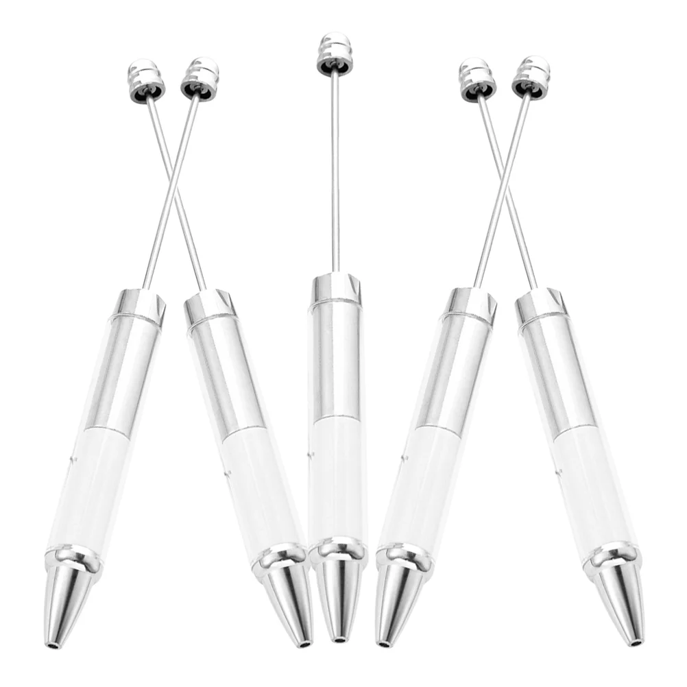 

5 Pcs Beaded Pen Ball Point Convenient Ballpoint DIY Beadable Pens Writing Unique