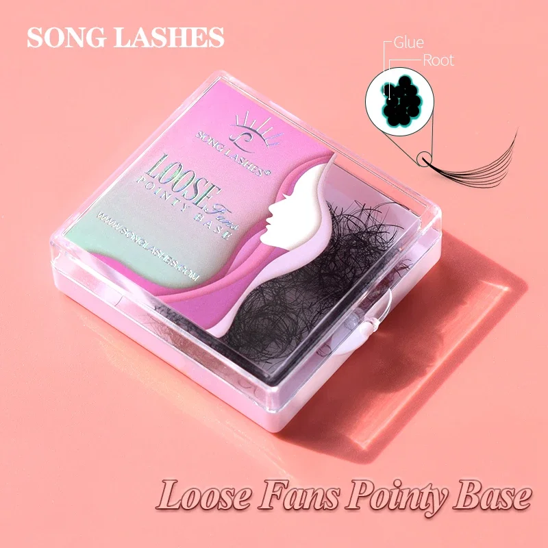 SONG LASHE 3D-5D 07/10 Thickness Narrow  Pointy Base Loose Fans Thin Stem Volume Lash Cluster Professional Eyelash Extensions