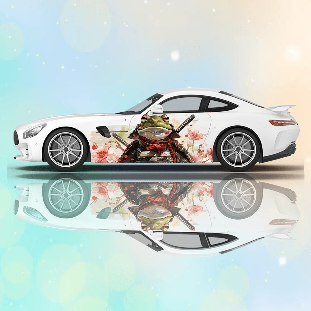 

Japanese Frog Samurai with Sword Car Vinyl Wraps Decal Self-adhesive PVC Sticker Suitable for Trucks SUV Decor Auto Accessories