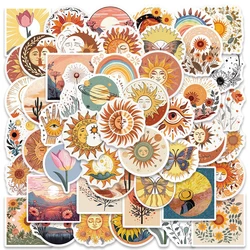 10/30/50PCS Bohemian Moon Sun Flower Stickers Aesthetic Decoration Decals DIY Phone Notebook Laptop Wall Cute Sticker Kids Toys