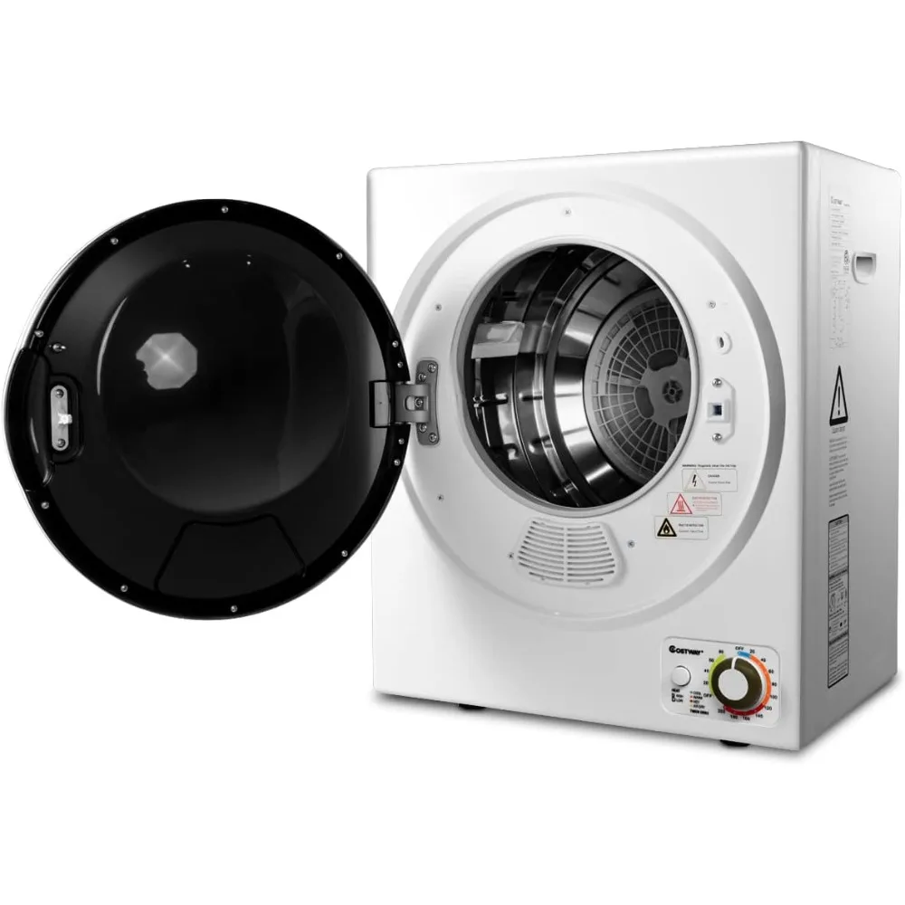 1.5 cu. ft Electric Tumble Dryer, Portable Dryer w/ 4 Automatic Drying Modes, Compact Clothes Dryer w/ Stainless Steel Tub