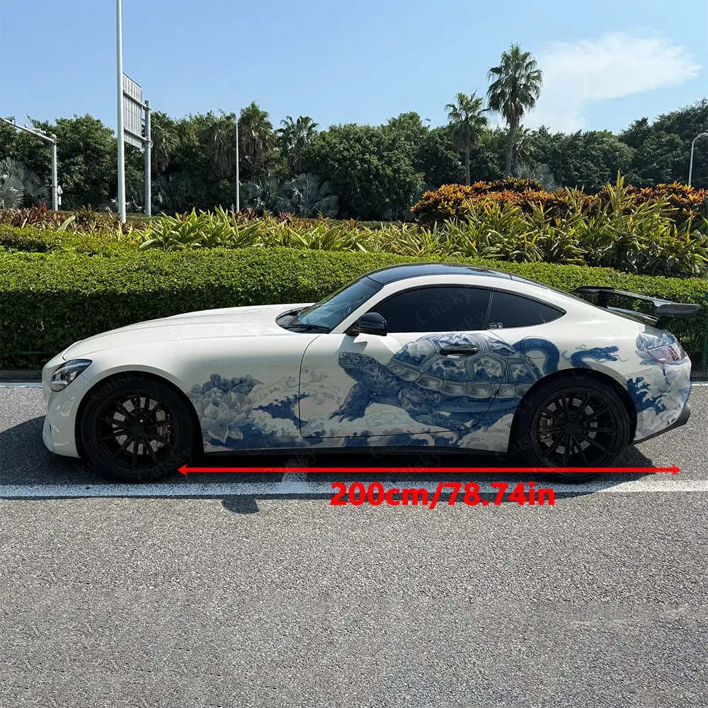 2pcs Turtle Divine Beast Eastern, Durable, Fade-resistant, Enhance Vehicle Aesthetics With Bold Artistic Design Car Vinyl Wraps