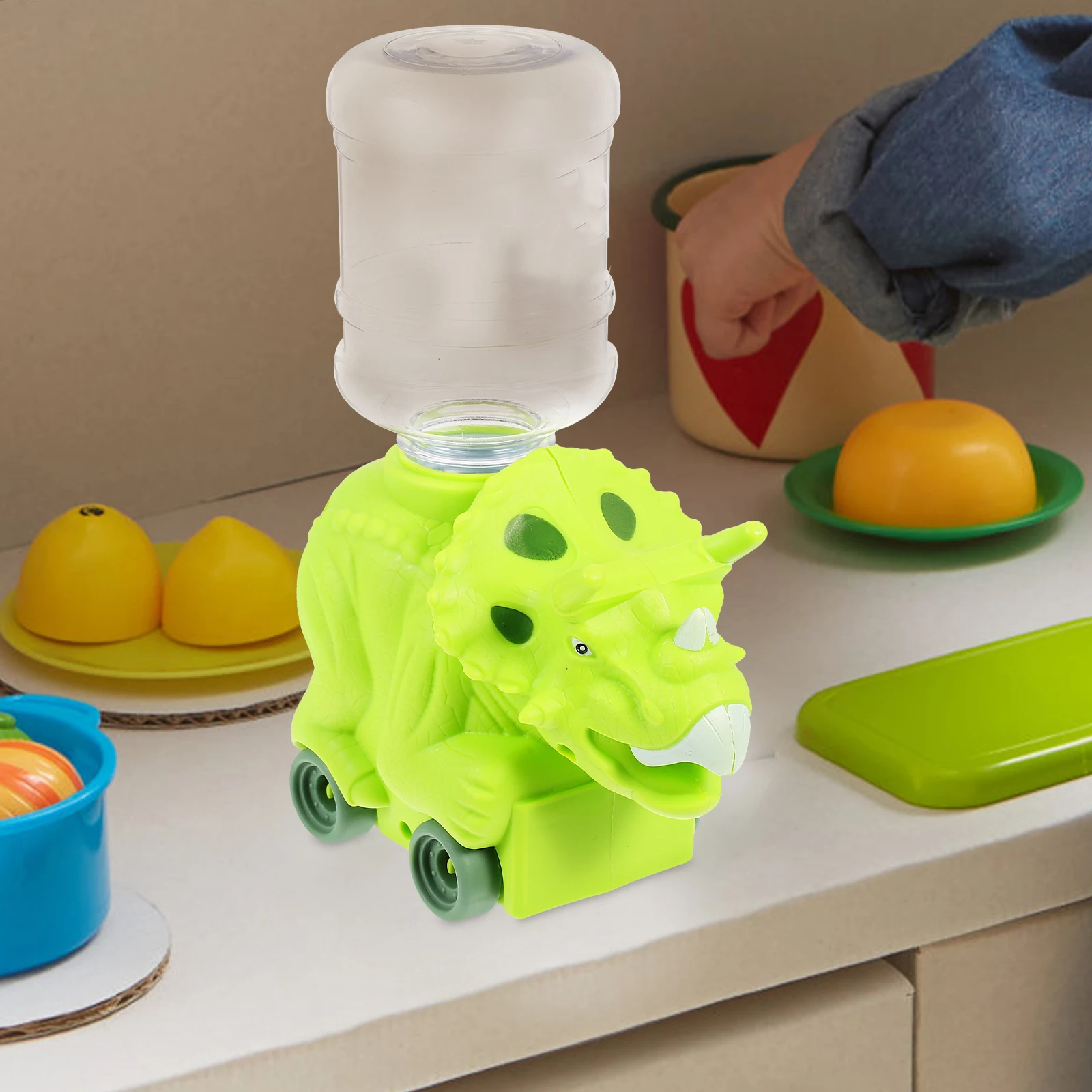 

Mini Dinosaur Water Dispenser Tiny Cartoon Plastic Small Water Dispenser for Kids Pretend Play Kitchen Bedroom Desk Miniature