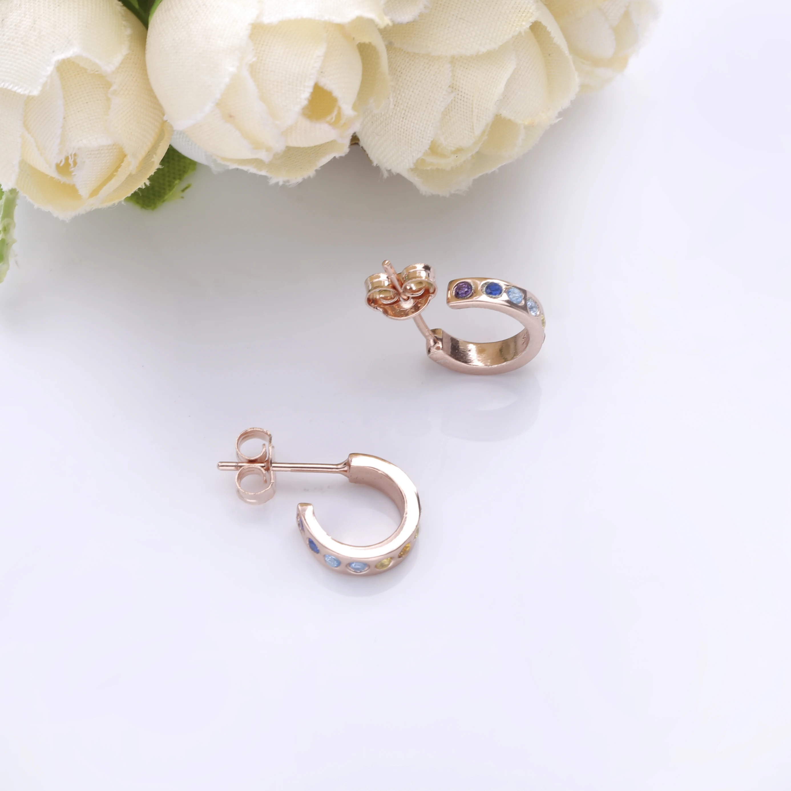 SHADOWHUNTERS 925 فضة قوس قزح وأقراط الوردي الملونة حجر للنساء جودة عالية فضة 925 مجوهرات #6