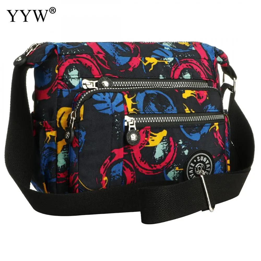 Womens Multi Pocket Casual Crossbody Bag Travel Bag Messenger Handbag For Shopping Hiking Daily Use Nylon Shoulder Bags Pouch