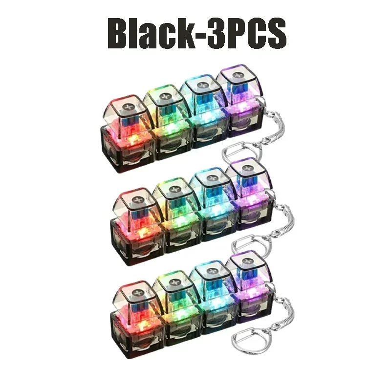 LED Keyboard Keychain Fidget Toy, 4 Keys